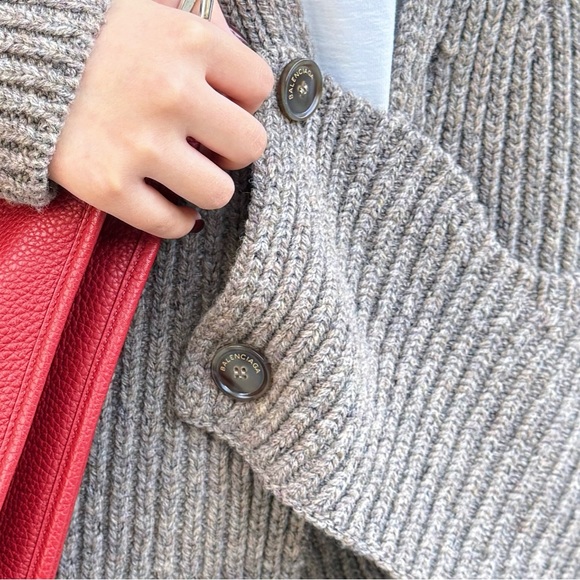 Balenciaga Brown Wool Cardigan - Picture 2 of 8
